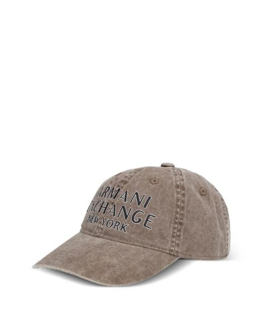 ARMANI EXCHANGE Gray Logo-Detail Cap for men