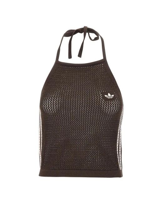 Adidas Brown Haut En Crochet À Dos-Nu