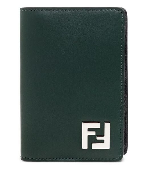 Fendi Green Ff-Detail Squared Cardholder for men