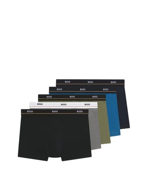 Boss Black Logo Trunks (Set Of Five) for men