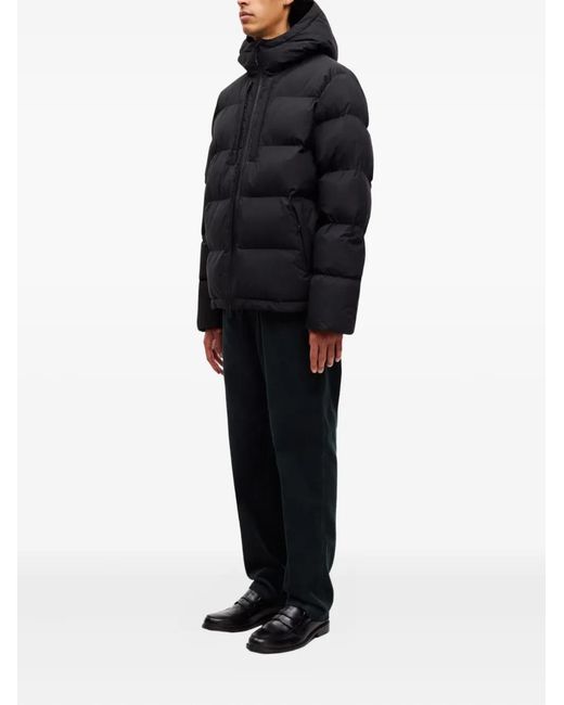Samsøe & Samsøe Black Hooded Puffer Jacket for men