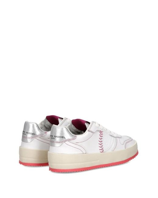 Philippe Model White Leather Low-Top Sneakers