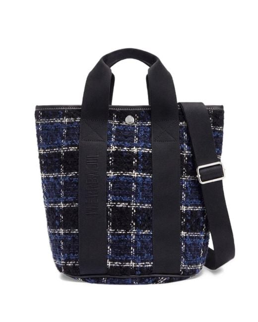 Rue de Verneuil Blue Cruise Checked Tote Bag