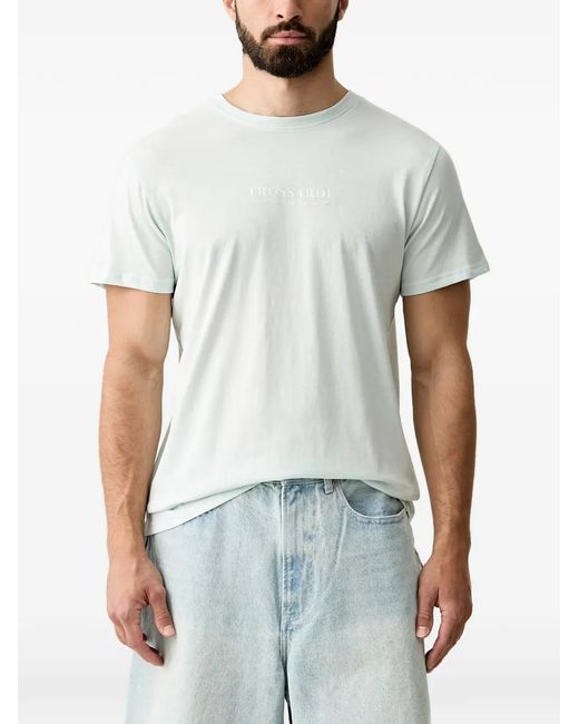Trussardi White Logo-Print Crew-Neck T-Shirt for men