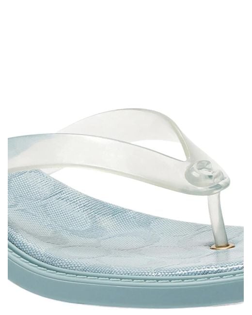 COACH Blue Jelly Thong Sandals