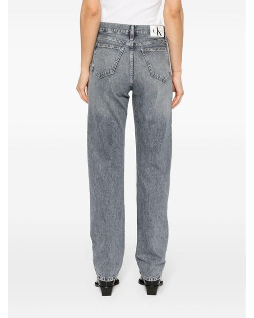 Calvin Klein Blue High-rise Straight Jeans