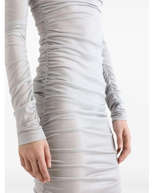 Dolce & Gabbana Gray Ruched Dress