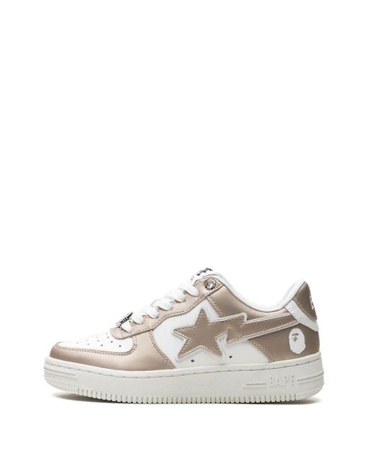 A Bathing Ape White Leather Bape Sta Sneakers