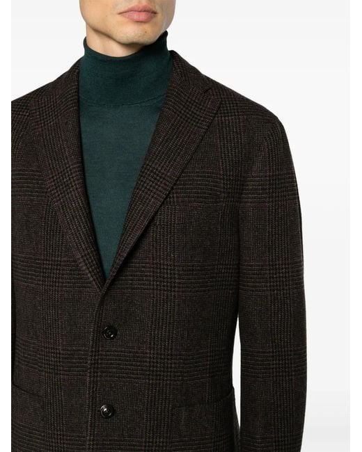 Blazer Monopetto A Quadri di Boglioli in Black da Uomo