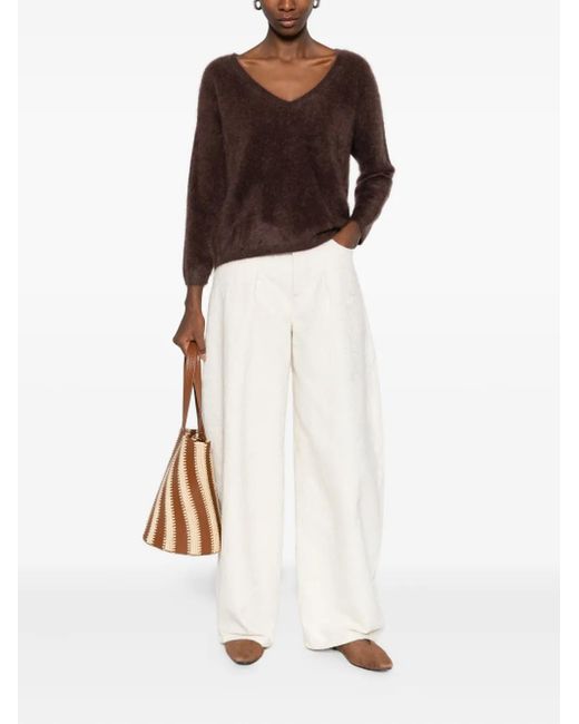 ABSOLUT CASHMERE Brown Soeli V-Neck Sweater