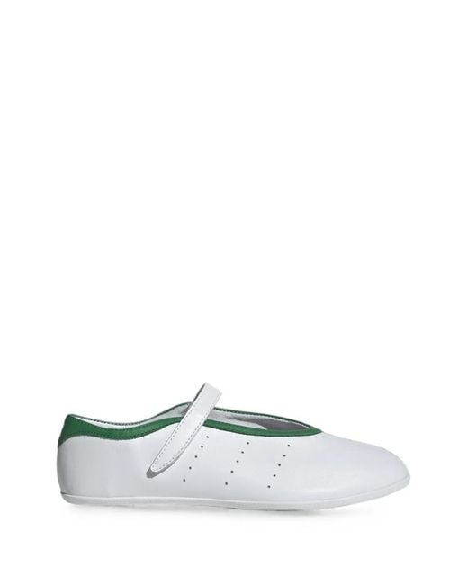 Adidas White Ballerines Stan Smith À Design Perforé