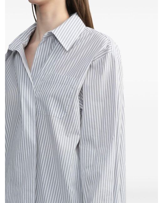 B+ AB Gray Asymmetric Cotton Shirt