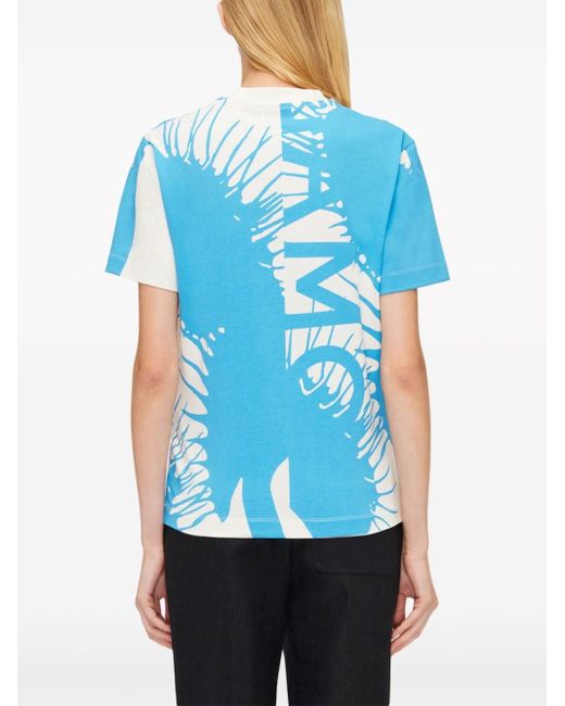 Ferragamo Blue Venus-print Cotton T-shirt
