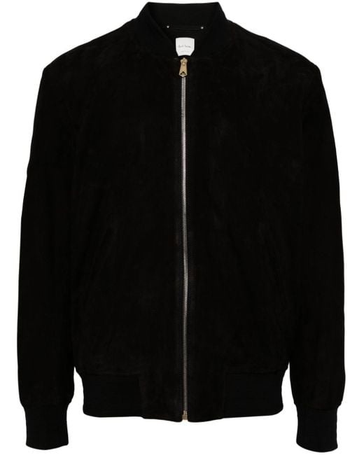 Paul Smith Black Nubuck-leather Bomber Jacket for men