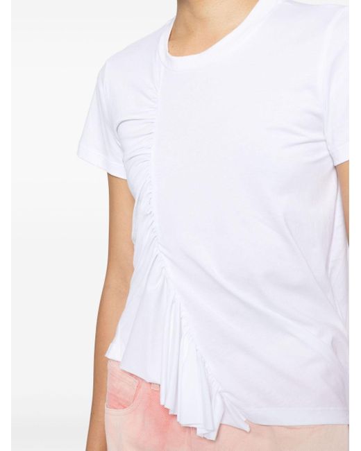 T-shirt en coton à fronces Marques'Almeida en coloris White