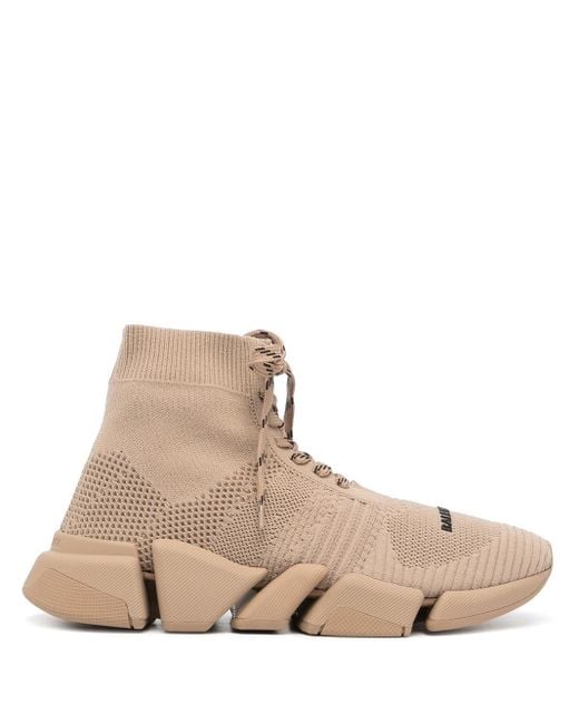 Balenciaga Speed 2.0 Lace-up Sneakers in Brown | Lyst