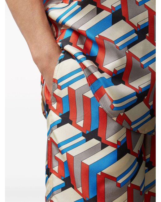 Gucci Zijden Shorts Met Print in het Multicolor voor heren