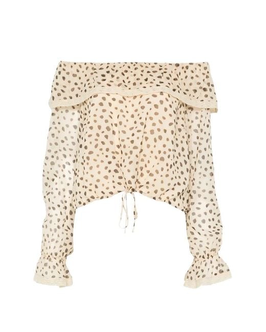 Posse Natural Priscilla Cheetah-Print Blouse