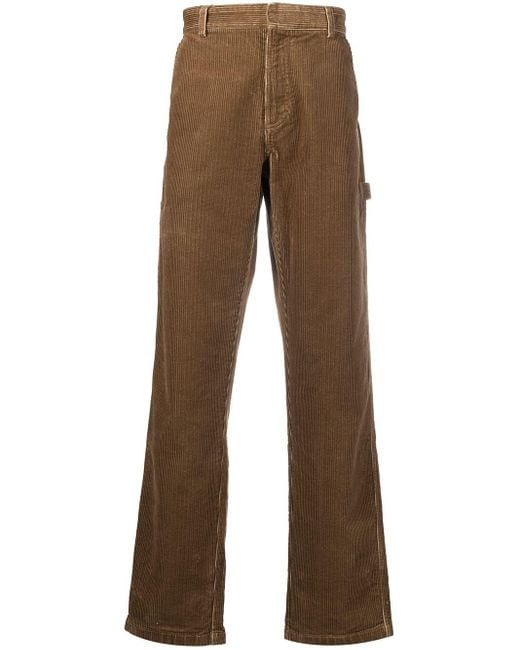 Pantalon en velours côtelé à coupe ample Lacoste pour homme en coloris Brown