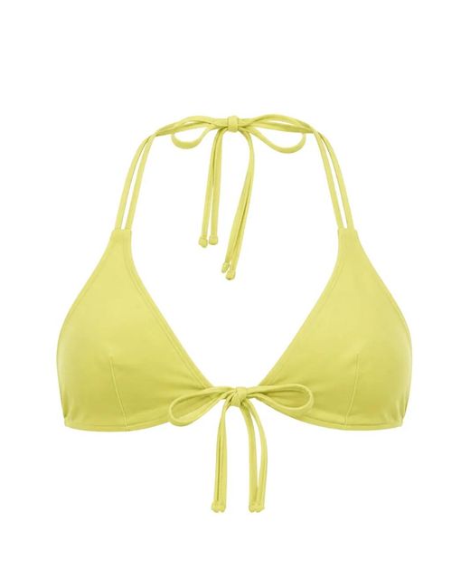 Exilia Yellow Noosa Mesh-Detail Bikini Top