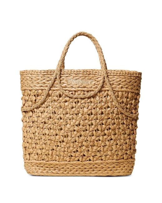 Twinset Natural Woven Tote Bag
