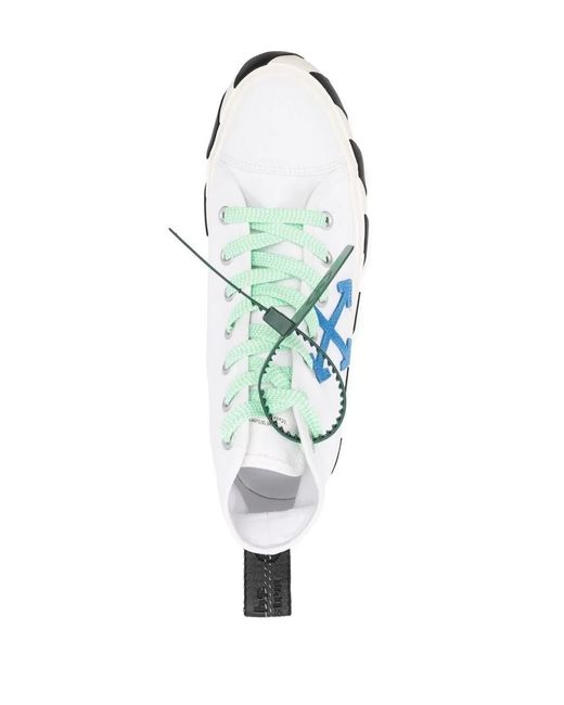 Off-White c/o Virgil Abloh Green Mid Top Vulcanized Canvas Sneakers for men