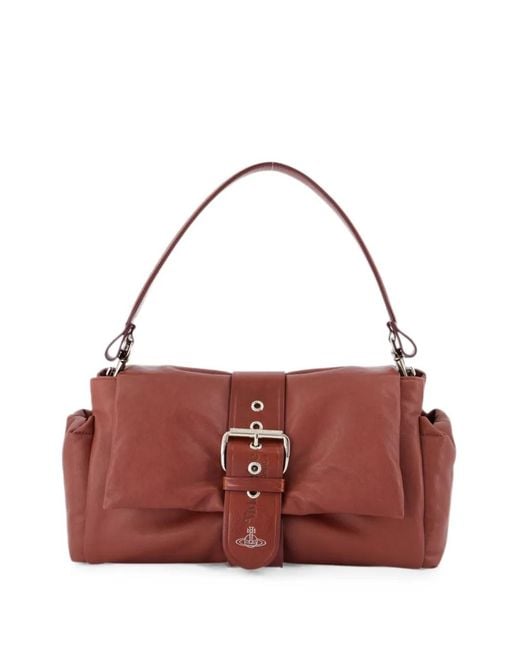 Vivienne Westwood Red Hazel Treasure Leather Shoulder Bag
