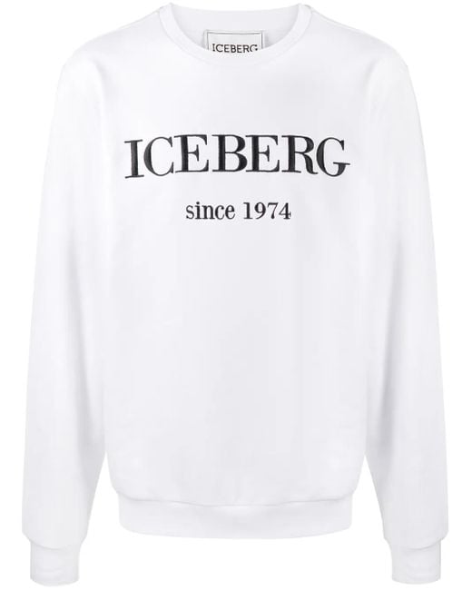 Maglia Felpa Girocollo Logo Iconic di Iceberg in White da Uomo