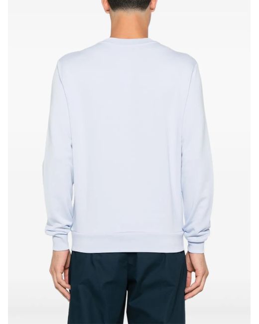 A.P.C. White Logo-Print Crew-Neck Sweatshirt for men