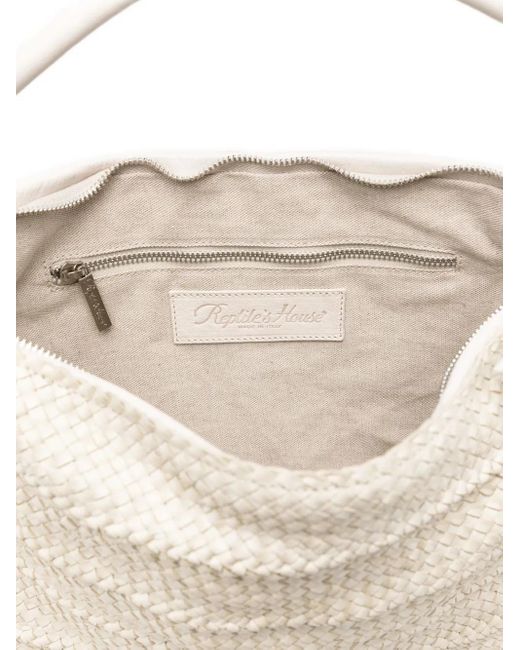 Reptile's House Natural Woven Knot-Detail Tote Bag