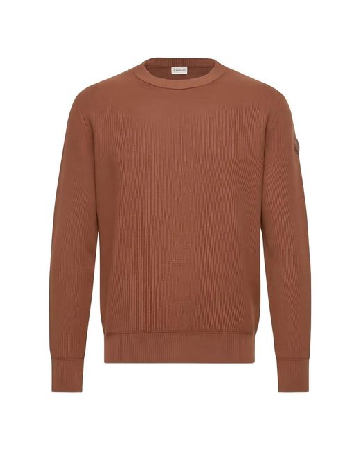Pull À Patch Logo Moncler pour homme en coloris Brown