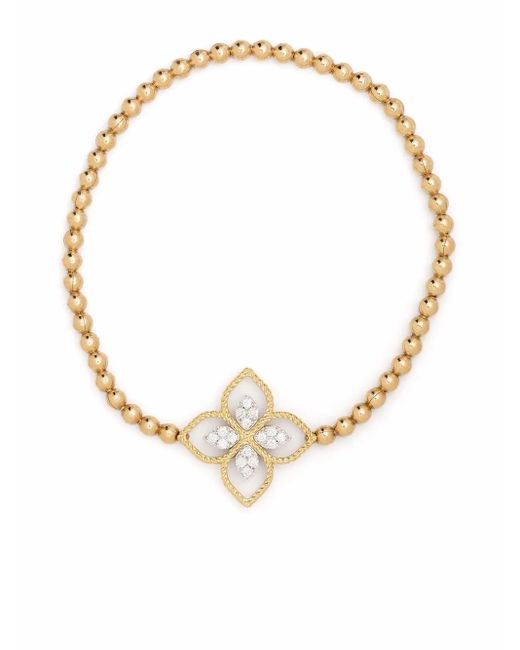 Roberto Coin 18Kt Geelgouden Princess Flower Armband in het White