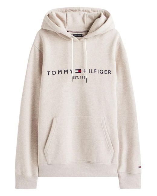 Tommy Hilfiger Natural Logo-Embroidered Hoodie for men