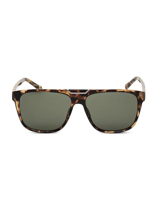 GUESS EYEWEAR Gray Tortoiseshell-Effect Pilot-Frame Sunglasses for men