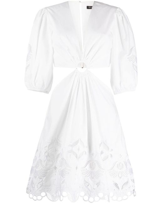 Robe courte ornée de dentelle à découpes Liu Jo en coloris White
