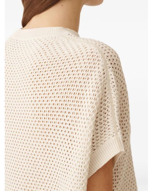 Fabiana Filippi Natural Haut En Maille À Design Sans Manches