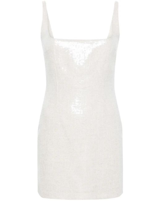 16Arlington White Neutral Sior Sequin-Embellished Mini Dress