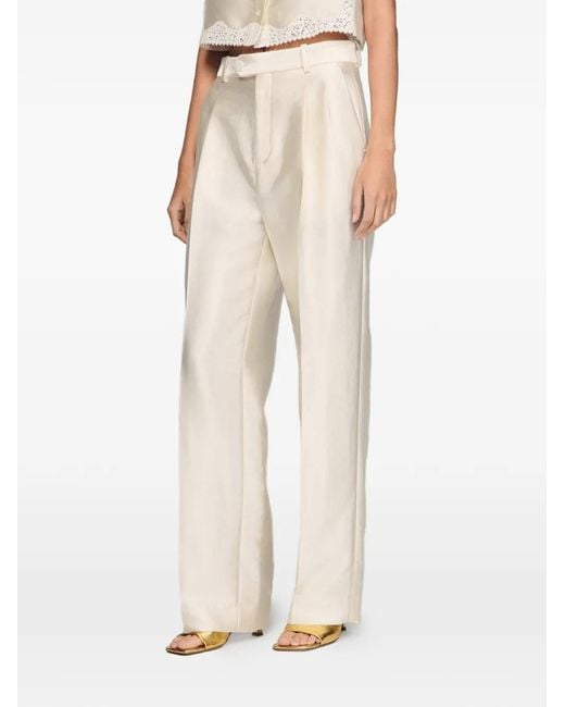 Sandro White Satin Trousers