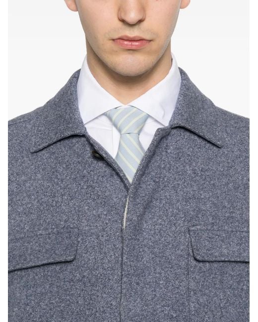 Eleventy Gray Flap-Pocket Shirt Jacket for men