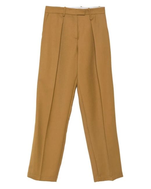 Alysi Natural Pleated-Details Trousers