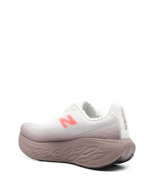 New Balance White Logo-Patch Sneakers