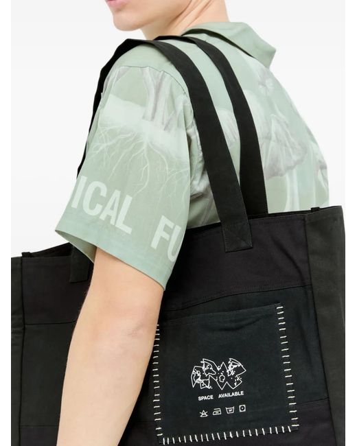 Space Available Gray Patch-Pocket Tote Bag