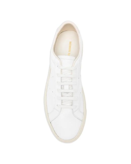 Common Projects White Achilles Perforated Panelled Sneakers