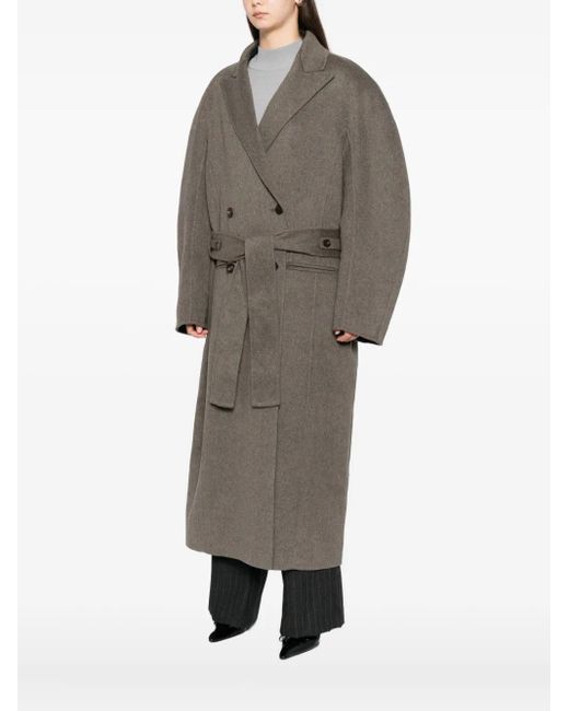Jacquemus Gray Double-Breasted Belt Coat