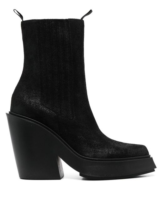 Vic Matié 110mm Leather Ankle Boots in het Black