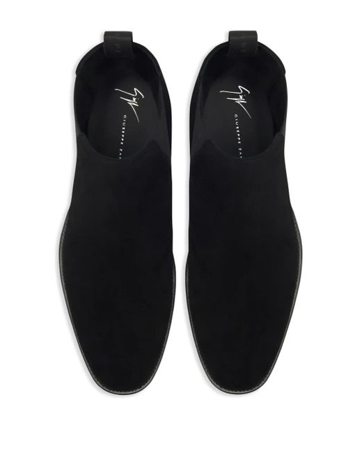 Giuseppe Zanotti Black Ryim Velour Chelsea Boots for men
