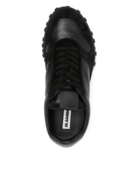 Jil Sander Black Nappa Leather And Suede Moon Sneakers for men