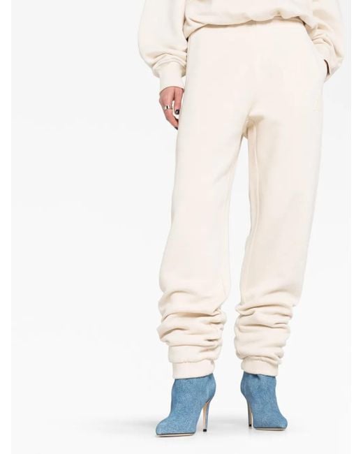 The Attico White Penny Logo-Embossed Cotton Track Pants