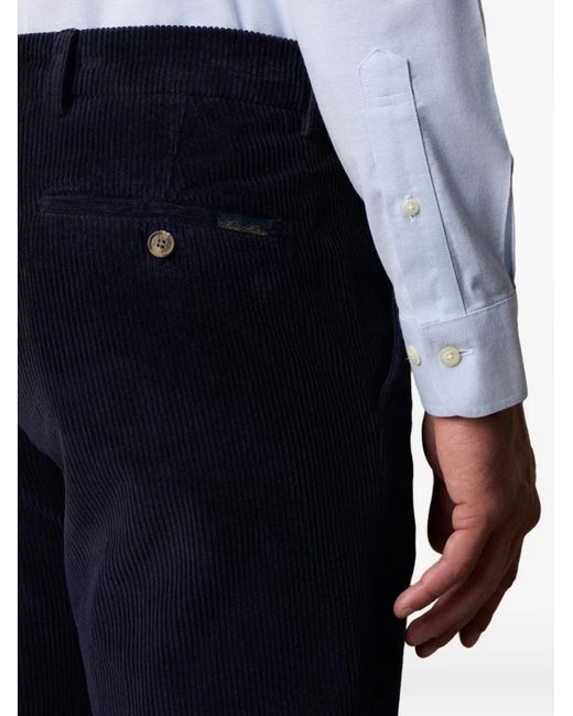 Brooks Brothers Blue Cotton Corduroy Chino Trousers for men