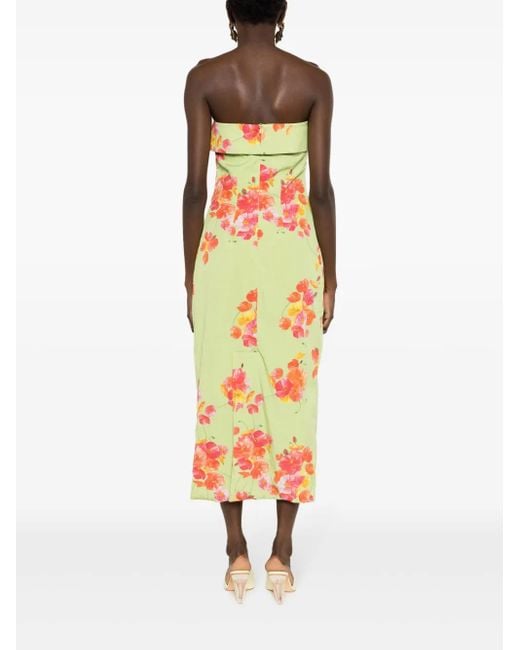 Isolda Jurk Met Bloemenprint in het Green